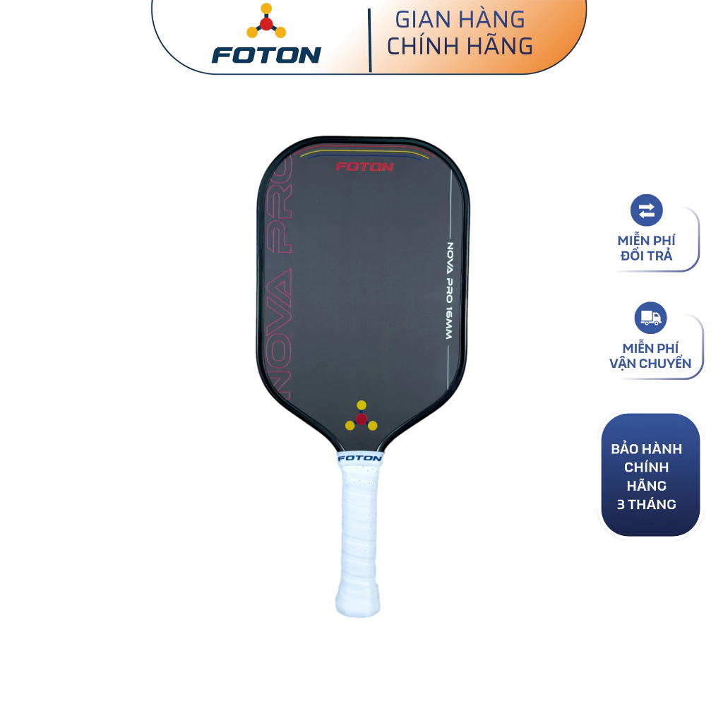 Vợt Pickleball Foton Nova Pro Carbon Fiber 16mm – Dành Cho Người Chơi Thi Đấu Chuyên Nghiệp
